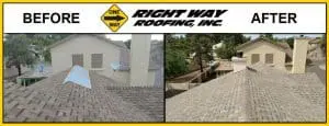 Shingle Roof Installation Before & After Photo
