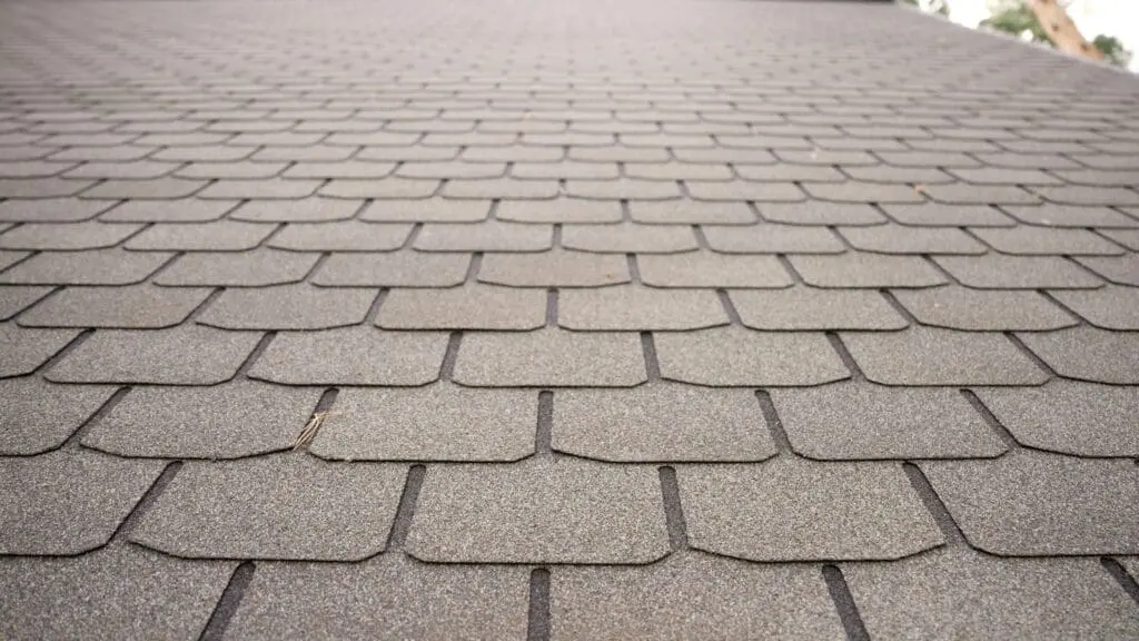 Bitumen roof, close up.