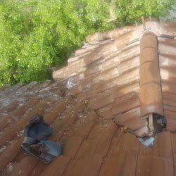 Tile Roof Problem - Debris On Tile Roof & Missing Tiles Tile Roof Problem - Debris On Tile Roof & Missing Tiles