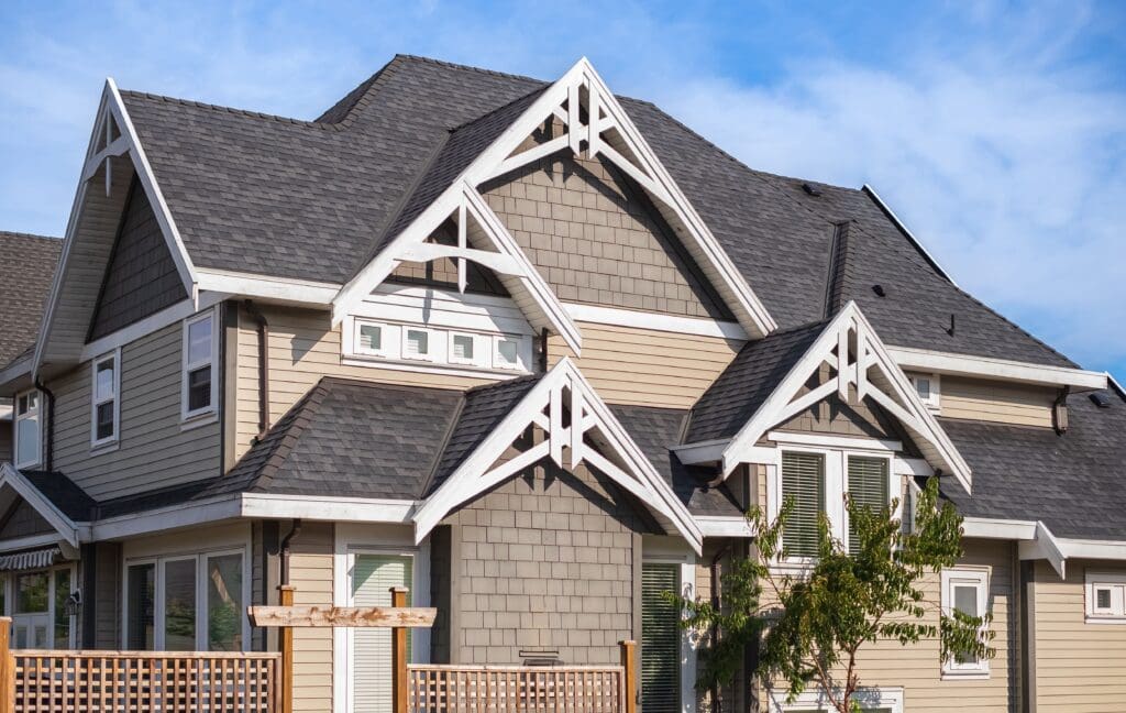 Asphalt shingles on a house roof