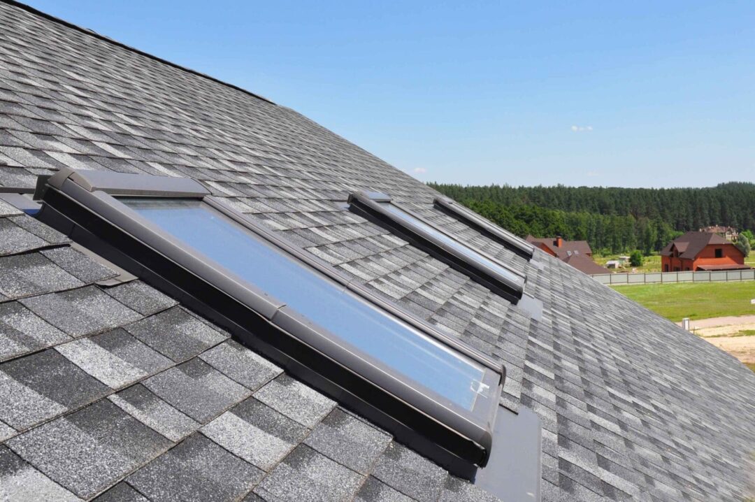 Roof with skylight installation
